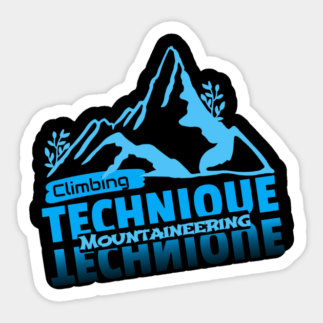 Climbing Technique Mountaineering | Blue Sticker by rizwanahmedr